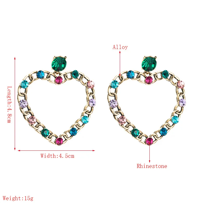 New Korean Trendy Charming Rainbow Crystals Love Heart Earrings for Women Big Drop Earring Party Wedding Fashion Jewelry
New Korean Trendy Charming Rainbow Crystals Love Heart Earrings for Women Big Drop Earring Party Wedding Fashion Jewelry