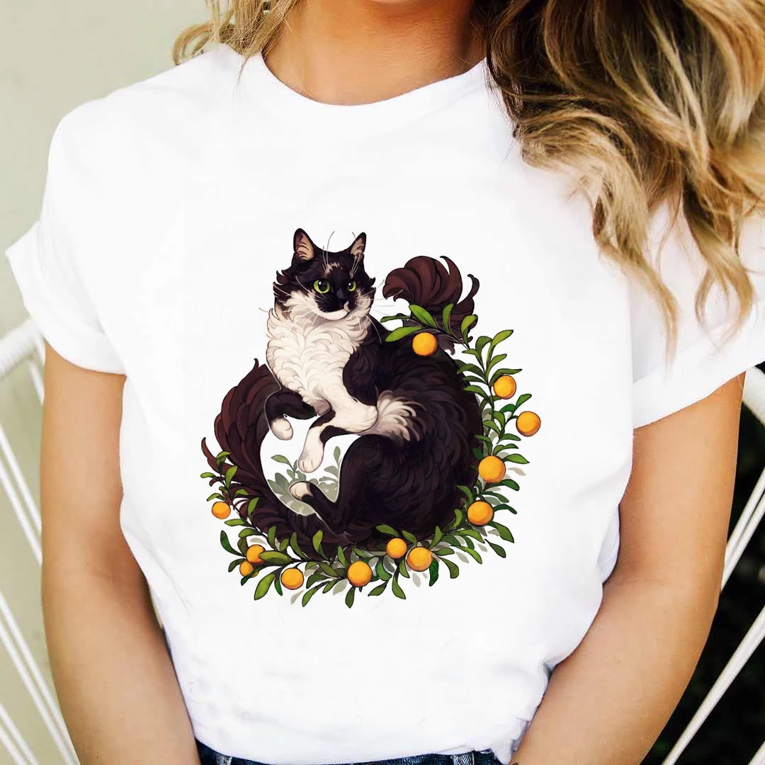 Floral Flower Cat Cute print Short Sleeve Print Clothing Women's T-Shirt Harajuku Graphic Clothing Women's Top,Drop Ship
Floral Flower Cat Cute print Short Sleeve Print Clothing Women's T-Shirt Harajuku Graphic Clothing Women's Top,Drop Ship