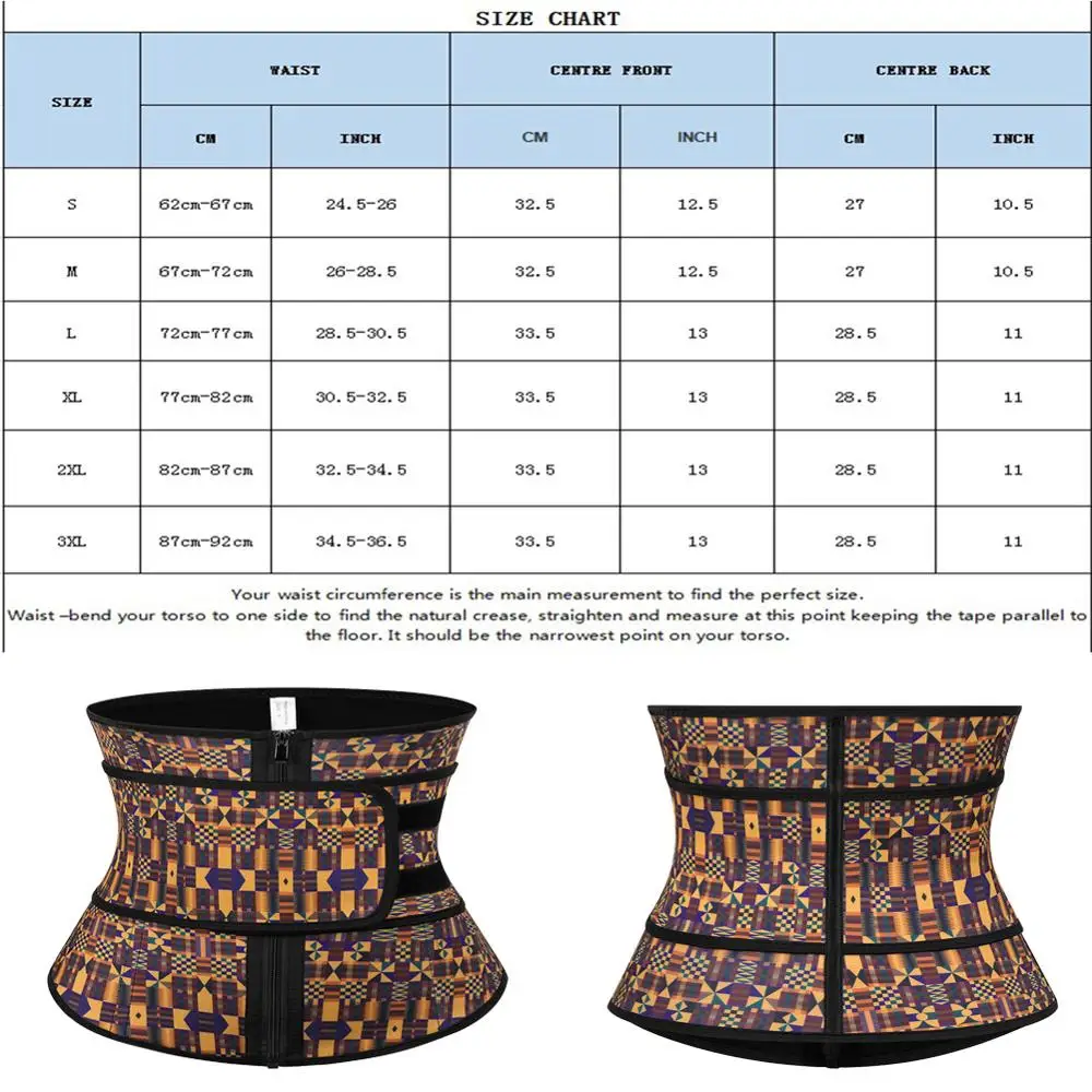 Shaperwear Waist Trainer Latex Belt African Printing Corset Weight Loss Cincher Belt Fajas Tummy Slim Modeling Strap Body Shaper
Shaperwear Waist Trainer Latex Belt African Printing Corset Weight Loss Cincher Belt Fajas Tummy Slim Modeling Strap Body Shaper