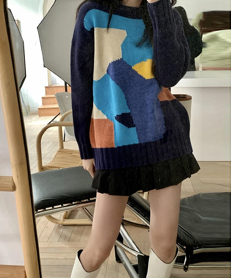 Autumn And Winter 2021 New Korean Women SweaterPullover All-Match Loose And Lazy Style Color Matching Sweater outer Wear Tops
Autumn And Winter 2021 New Korean Women SweaterPullover All-Match Loose And Lazy Style Color Matching Sweater outer Wear Tops