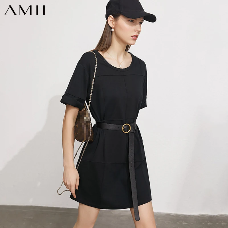 Amii Minimalism Summer New Women's Shirt Dress Offical Lady 100%Cotton Solid Oneck Loose Fashion Women's Tshirt Tops 12170201
Amii Minimalism Summer New Women's Shirt Dress Offical Lady 100%Cotton Solid Oneck Loose Fashion Women's Tshirt Tops 12170201