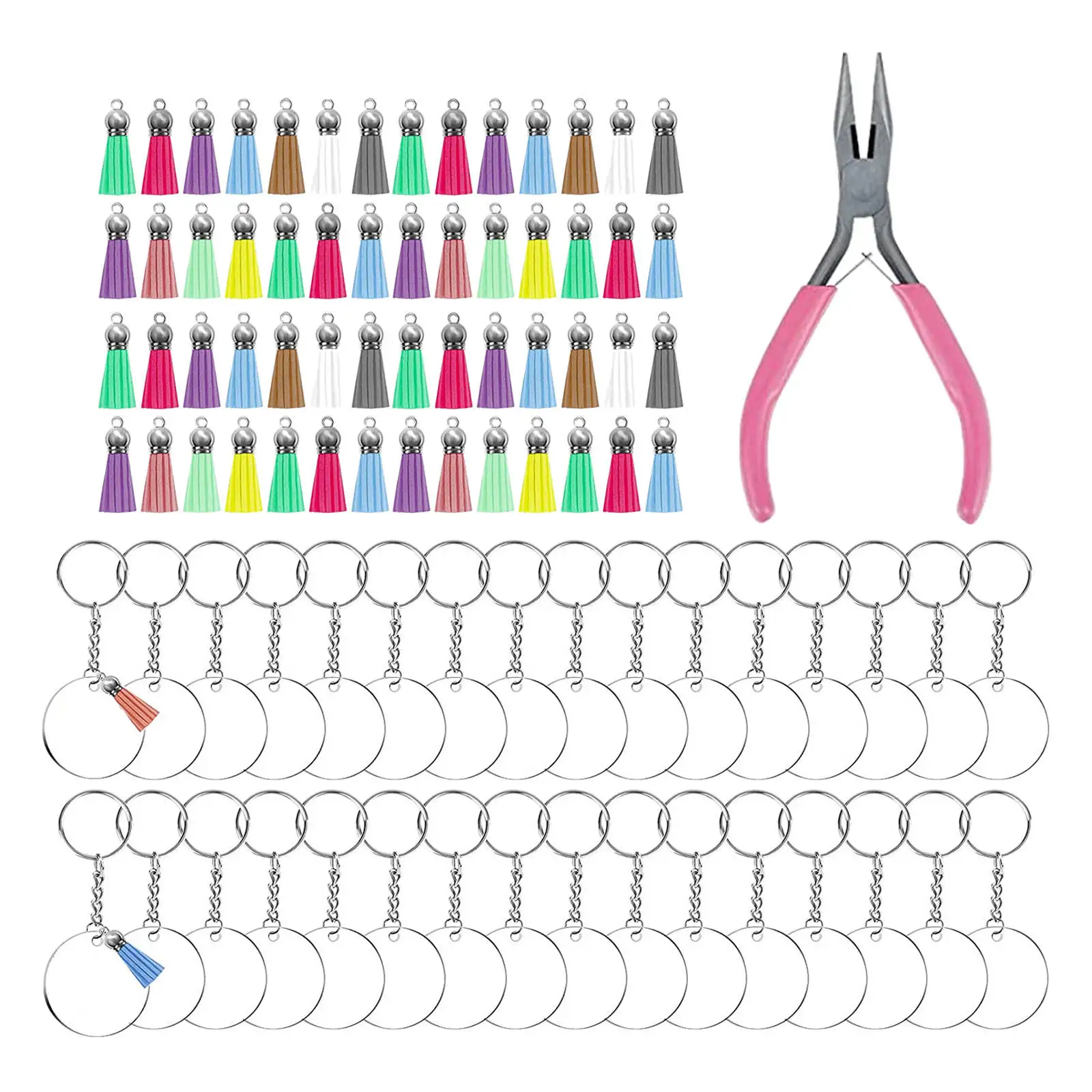 251Pcs Acrylic Clear Circle Discs Keychain Set Round Acrylic Keychain Blank Leather Tassel Pendant Key Ring for DIY
251Pcs Acrylic Clear Circle Discs Keychain Set Round Acrylic Keychain Blank Leather Tassel Pendant Key Ring for DIY