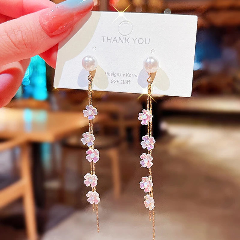 Trendy Exquisite 14k Real Gold Pearl Tassel Acrylic Flowers Drop Earrings for Women Girl High Quality Jewelry S925 Silver Needle
Trendy Exquisite 14k Real Gold Pearl Tassel Acrylic Flowers Drop Earrings for Women Girl High Quality Jewelry S925 Silver Needle