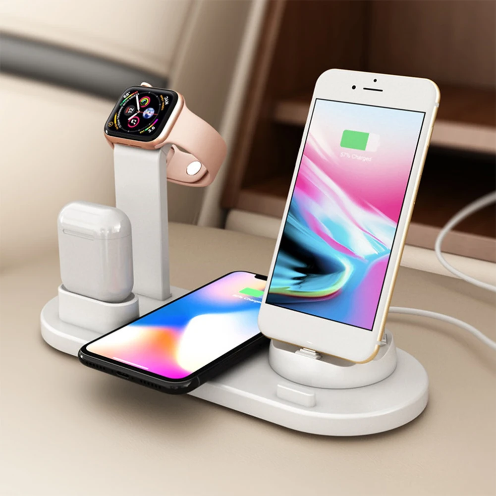 

10W Qi Wireless Charger Dock Station 4 in 1 Wireless Charging Wireless Chargers Phone Carregadores Sem Fio Cargador Inalambrico