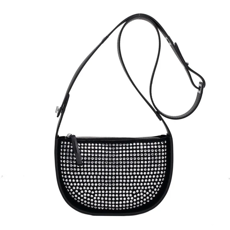 European Style Saddle Bag Summer Luxury Designer Personality Black Diamond Women Straddle Bag Fashion Leisure Lady Shoulder Bag
European Style Saddle Bag Summer Luxury Designer Personality Black Diamond Women Straddle Bag Fashion Leisure Lady Shoulder Bag