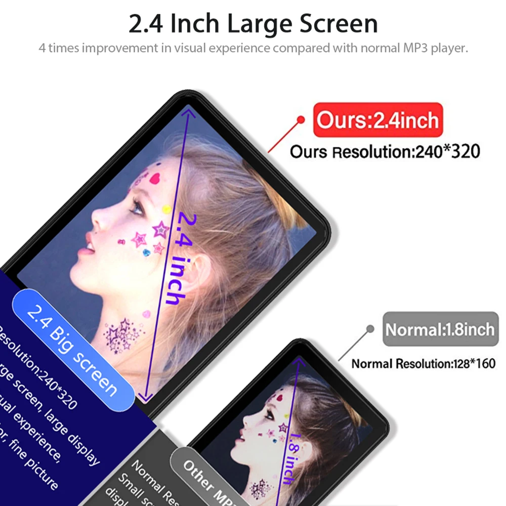 Mp4 музыкальный плеер с Bluetooth Fm радио встроенный динамик сенсорные клавиши