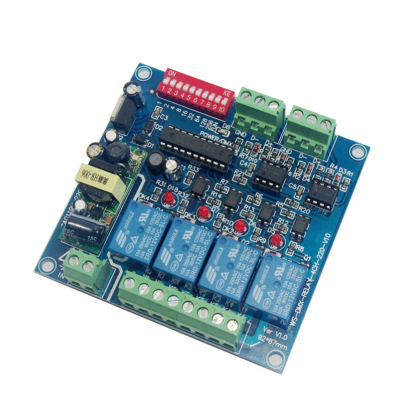 4-канальный DMX512 реле Управление; выключатель 4-х канальный DMX контроль релейного переключателя доска
4-канальный DMX512 реле Управление; выключатель 4-х канальный DMX контроль релейного переключателя доска
