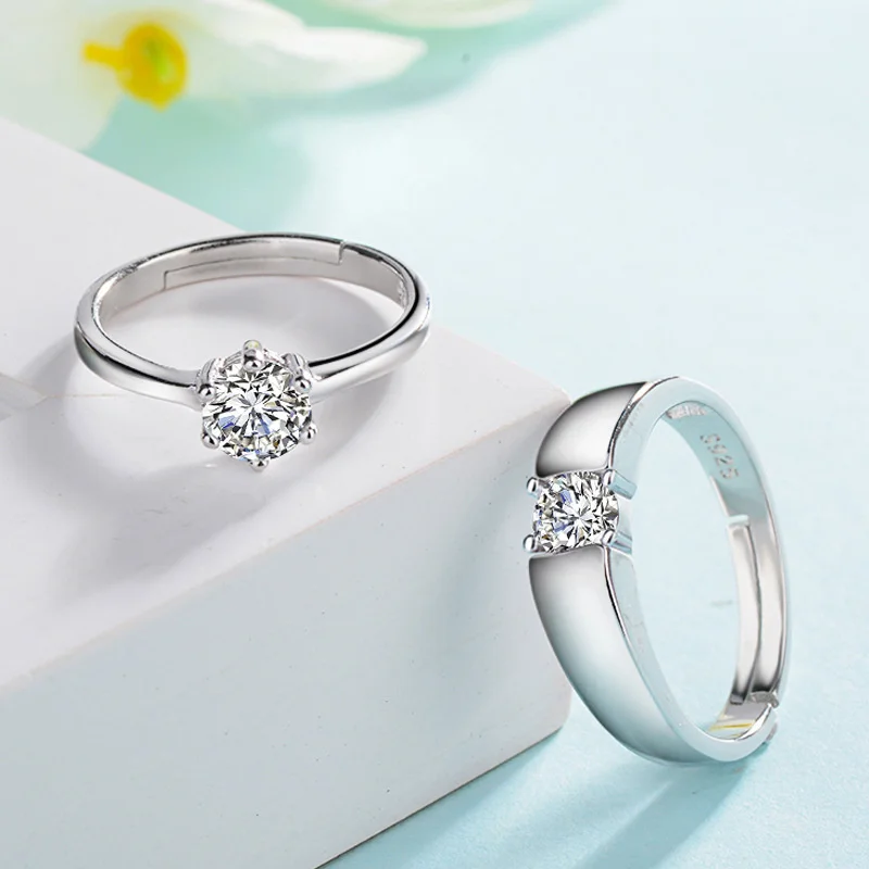 Couple ring Korean version of zircon six claw couple ring simulation diamond proposal Valentine's Day gift Wholesale
Couple ring Korean version of zircon six claw couple ring simulation diamond proposal Valentine's Day gift Wholesale