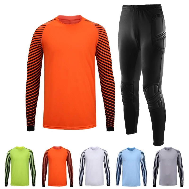 Adult Goalkeeper Football Uniform Men Protective Sponge Goalkeeper Long Pants Football Jersey Top and Pants
Adult Goalkeeper Football Uniform Men Protective Sponge Goalkeeper Long Pants Football Jersey Top and Pants