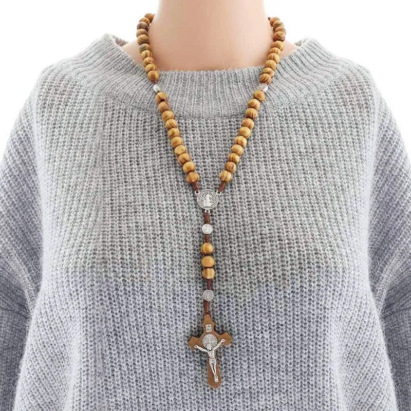 9 Styles Christ Jesus Wooden Beads Rosary Cross Pendant Woven Rope Chain Necklace Religious Praying Jewelry 
9 Styles Christ Jesus Wooden Beads Rosary Cross Pendant Woven Rope Chain Necklace Religious Praying Jewelry