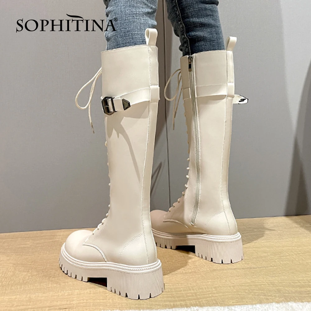 SOPHITINA Knee-high Boots For Women Genuine Leather Handmade Shoes Buckle Street Fashion Women's Quality Winter Warm Boots WO955
SOPHITINA Knee-high Boots For Women Genuine Leather Handmade Shoes Buckle Street Fashion Women's Quality Winter Warm Boots WO955