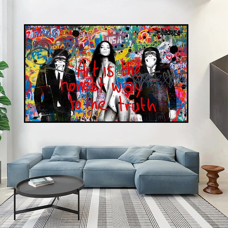 Street Graffiti Art Sexy Woman and Monkey Picture Canvas Painting Oil Painting Morden Wall Art Poster in Livingroom Decor Home
Street Graffiti Art Sexy Woman and Monkey Picture Canvas Painting Oil Painting Morden Wall Art Poster in Livingroom Decor Home