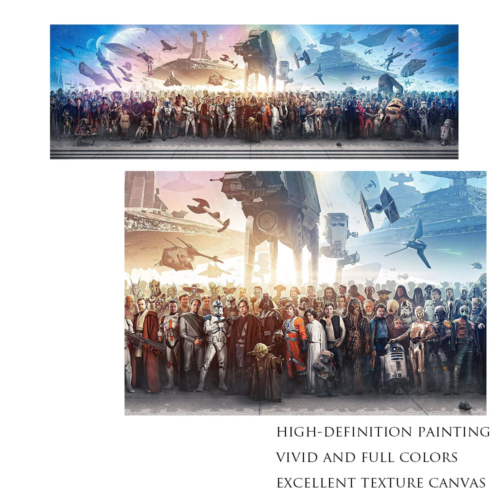 Star Wars All Characters Poster Canvas Painting Fans HD Print Living Room Bedroom Decoration | Дом и сад