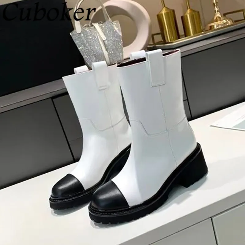 Brand Black White Patchwork Knight Boots Women Shoes Platform Chunky Heels Ladies Shoes Real Leather Luxury Boots Winter Shoes
Brand Black White Patchwork Knight Boots Women Shoes Platform Chunky Heels Ladies Shoes Real Leather Luxury Boots Winter Shoes