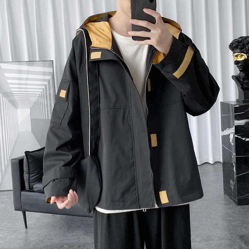 work Man's Jacket New Simple Style Hooded Contrast Jacket 2020 Autumn Winter Loose Street Hip Hop Trend Jacket Clothes Men Cool
work Man's Jacket New Simple Style Hooded Contrast Jacket 2020 Autumn Winter Loose Street Hip Hop Trend Jacket Clothes Men Cool