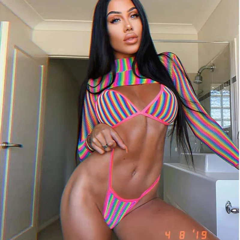 Sexy Bikinis 2021 Swimsuit Women Thong 3-Piece Bikini Sets Crop Top Long Sleeve Bathing Suit Striped Swimwear Women's Beachwear
Sexy Bikinis 2021 Swimsuit Women Thong 3-Piece Bikini Sets Crop Top Long Sleeve Bathing Suit Striped Swimwear Women's Beachwear