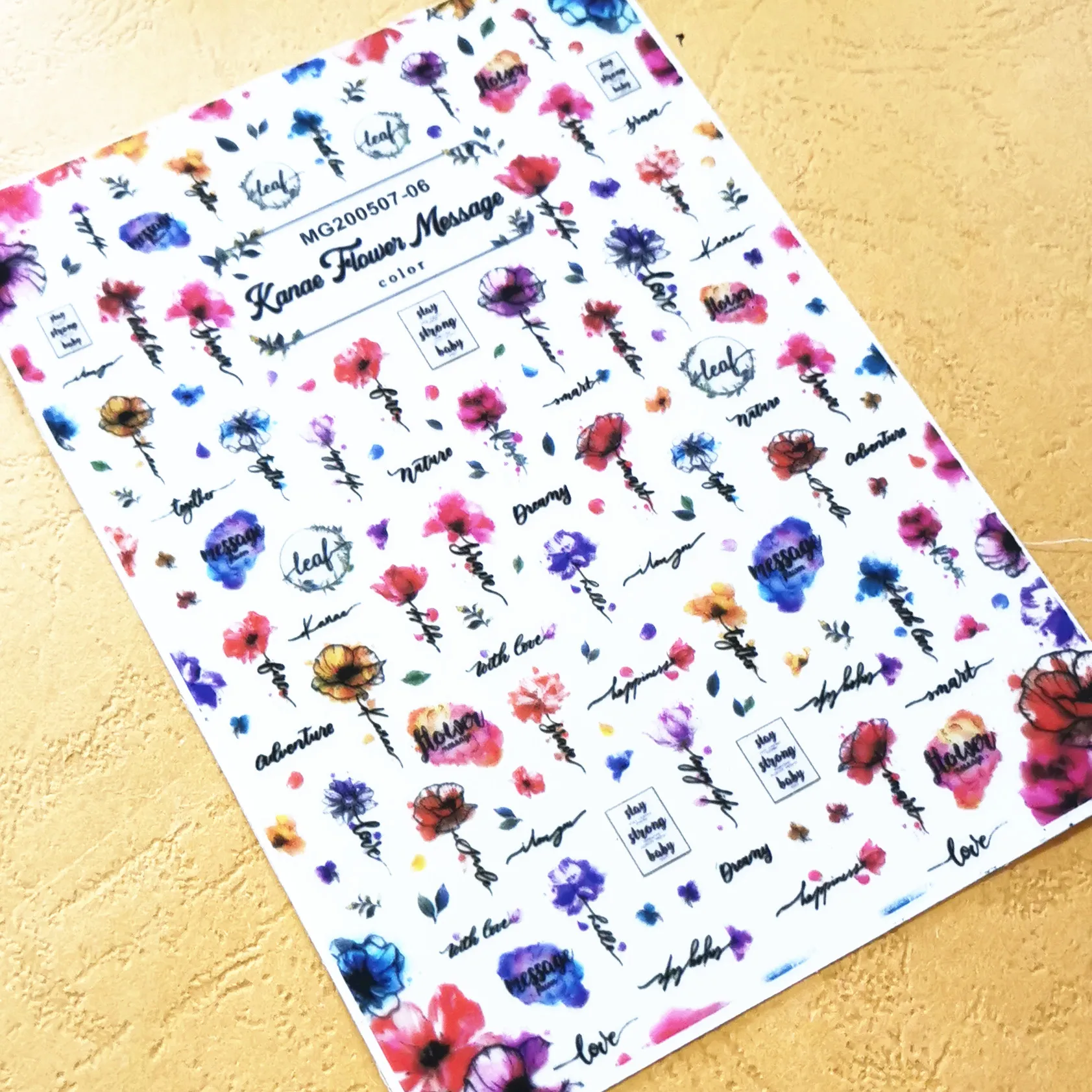 Fashion Newest WG0507-06 floar design 3d nail stickers Japan style back glue template DIY decal decorations for nail art tips
Fashion Newest WG0507-06 floar design 3d nail stickers Japan style back glue template DIY decal decorations for nail art tips