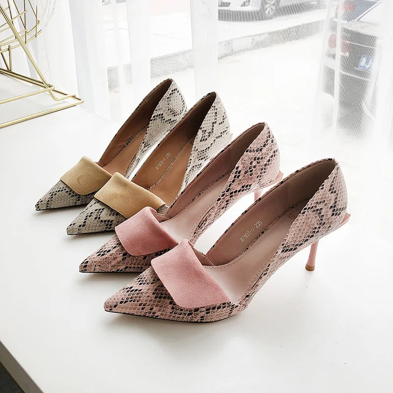 2021 Elegant Women Pumps High Heel Faux Snakeskin pattern Office Ladies Pink Shoes Sexy Pointed Toe Women Party Wedding Shoes 
2021 Elegant Women Pumps High Heel Faux Snakeskin pattern Office Ladies Pink Shoes Sexy Pointed Toe Women Party Wedding Shoes