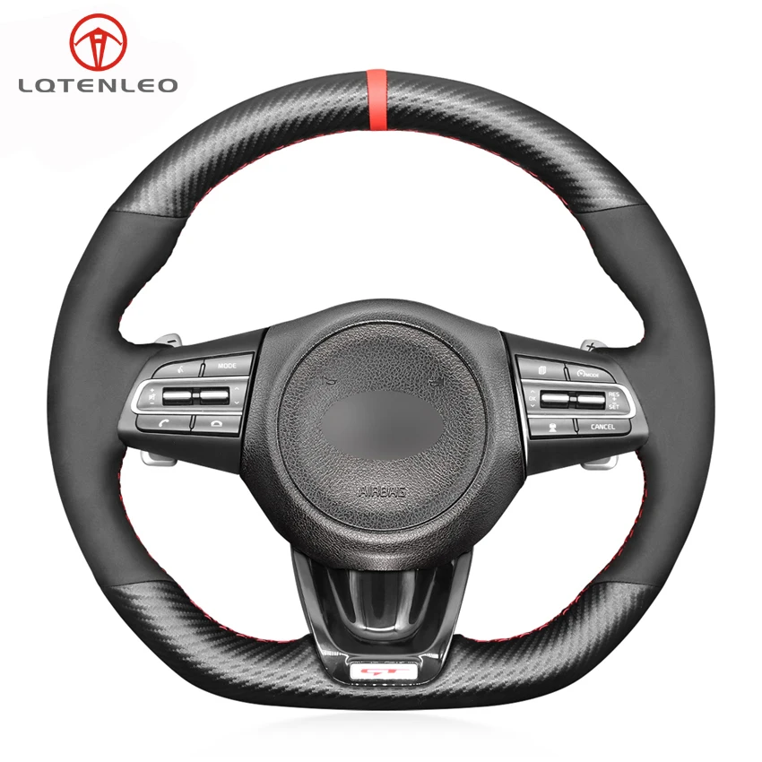 LQTENLEO Black Suede Carbon Fiber Hand-stitched Comfortable Soft Car Steering Wheel Cover For Kia Stinger 2017 2018 2019 2020
LQTENLEO Black Suede Carbon Fiber Hand-stitched Comfortable Soft Car Steering Wheel Cover For Kia Stinger 2017 2018 2019 2020