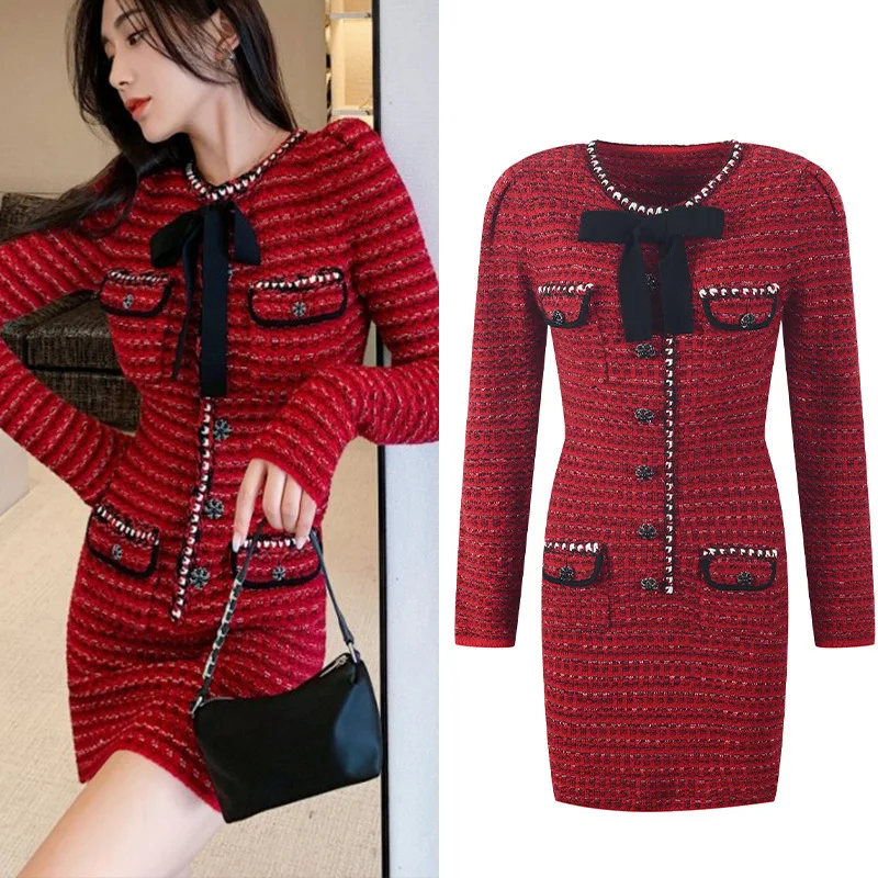 Женское трикотажное платье-свитер, красное мини-платье с круглым вырезом, винтажная уличная одежда в японском и корейском стиле, осень 2021
Женское трикотажное платье-свитер, красное мини-платье с круглым вырезом, винтажная уличная одежда в японском и корейском стиле, осень 2021