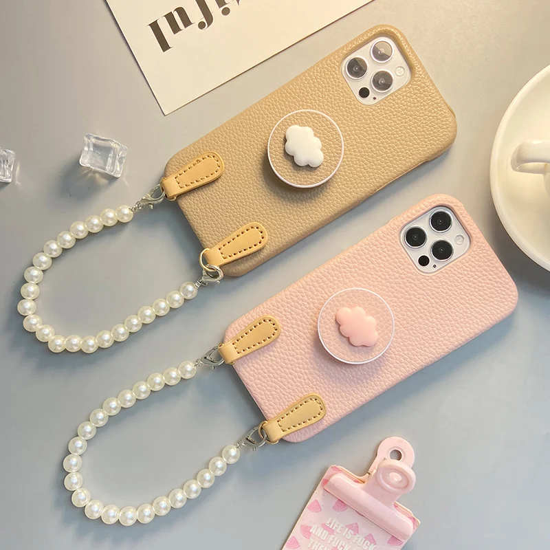 Women Fashion Cute Cloud Bracket Portable Pearl Hand Chain Leather Case Cover For Iphone 12 Mini 11 Pro XS Max XR X 8 7 Plus SE
Women Fashion Cute Cloud Bracket Portable Pearl Hand Chain Leather Case Cover For Iphone 12 Mini 11 Pro XS Max XR X 8 7 Plus SE
