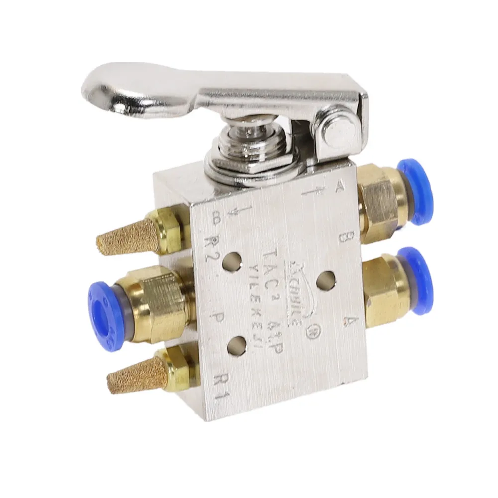 Mechanical Valve TAC2-41P Exhaust valve 2 Position 5 Way 1/8" Spring Return Lever Pneumatic valve switch w Fittings
Mechanical Valve TAC2-41P Exhaust valve 2 Position 5 Way 1/8" Spring Return Lever Pneumatic valve switch w Fittings