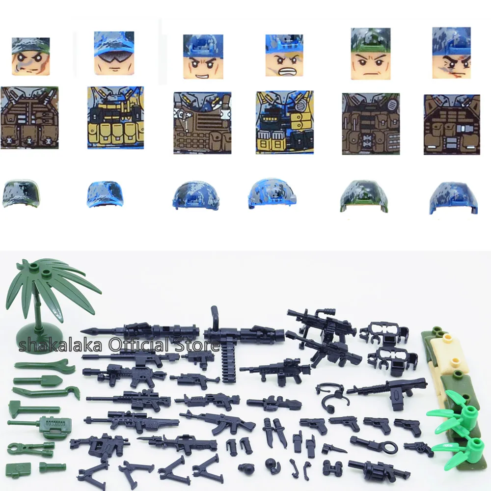 Фото 6 шт. Детский конструктор Спецназ|heavy fire|building block figuresblock figure |