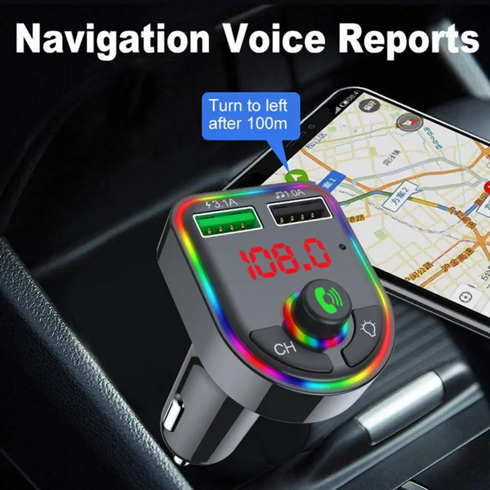 Ambient light Bluetooth 5.0 FM transmitter Car MP3 receiver player charging fast TF accessories car Wireless USB K1I9
Ambient light Bluetooth 5.0 FM transmitter Car MP3 receiver player charging fast TF accessories car Wireless USB K1I9