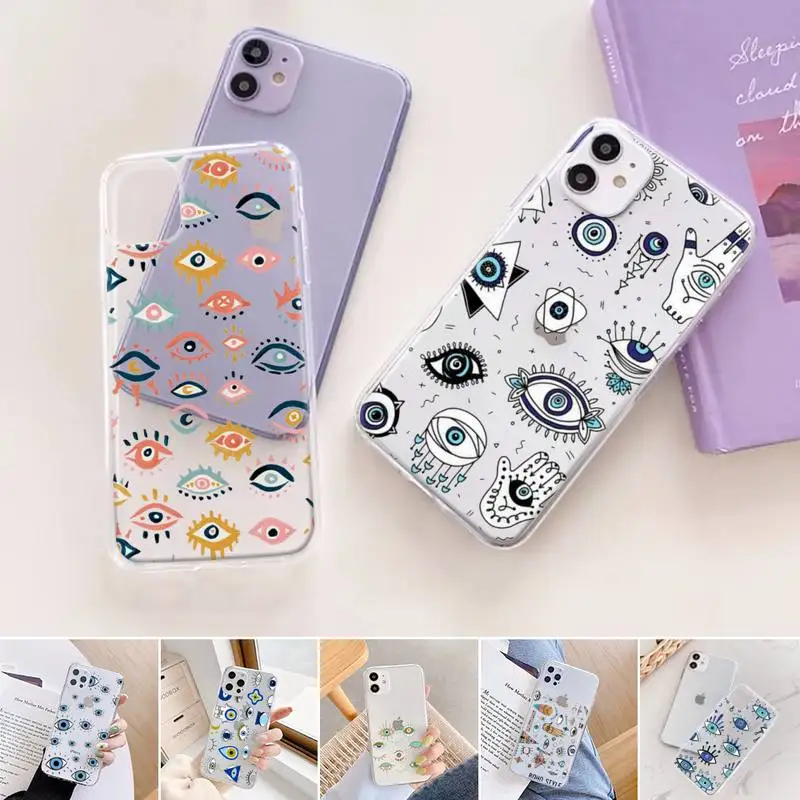 Evil Eyes Phone Case Transparent for iPhone 11 12 6 7 8 Pro X XS Max XR Plus Silicone Soft TPU Clear mobile bags coque shell
Evil Eyes Phone Case Transparent for iPhone 11 12 6 7 8 Pro X XS Max XR Plus Silicone Soft TPU Clear mobile bags coque shell