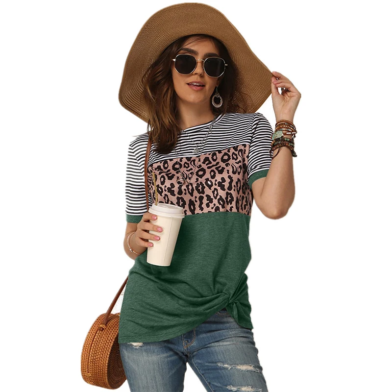 2021 Summer Leopard Print Women Short Sleeve T-shirt Casual Loose Fashion O-neck Streetwear Tops Large Size Ladies Tshirt
2021 Summer Leopard Print Women Short Sleeve T-shirt Casual Loose Fashion O-neck Streetwear Tops Large Size Ladies Tshirt