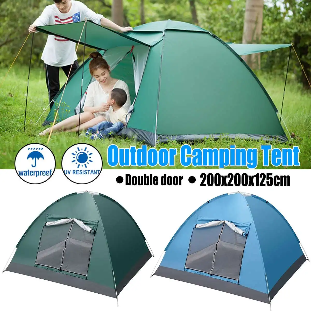 Camping Tent Dual Doors Tents Outdoor Camping 3-4 Person Windbreak Waterproof Hiking Outdoor Sport Travel
Camping Tent Dual Doors Tents Outdoor Camping 3-4 Person Windbreak Waterproof Hiking Outdoor Sport Travel