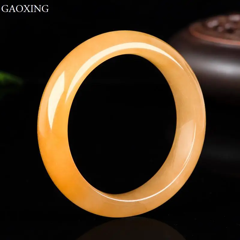 Genuine Natural Xinjiang Golden Silky Jade Women's Bangle Ping An Bangle High Jade
Genuine Natural Xinjiang Golden Silky Jade Women's Bangle Ping An Bangle High Jade