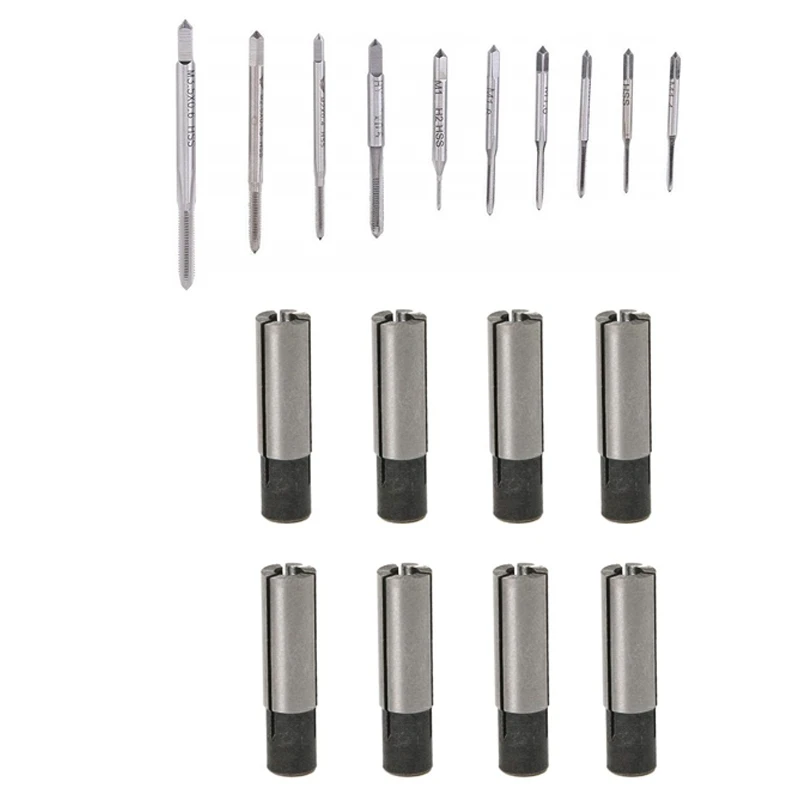 10Pcs HSS M1-M3.5 Mini Tap Drill Bit & 8 Pcs 1/4 Inch To 1/8 Inch Chuck Driver Adapter Engraving Machine Conversion Kit
10Pcs HSS M1-M3.5 Mini Tap Drill Bit & 8 Pcs 1/4 Inch To 1/8 Inch Chuck Driver Adapter Engraving Machine Conversion Kit