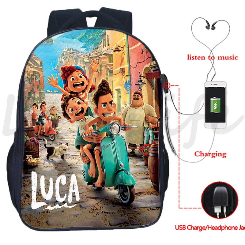 Student Luca School Bags With USB Charging Anime Backpack for Boys Girls Zipper Bookbag Travel Bagpack Children Cartoon Rucksack 
Student Luca School Bags With USB Charging Anime Backpack for Boys Girls Zipper Bookbag Travel Bagpack Children Cartoon Rucksack