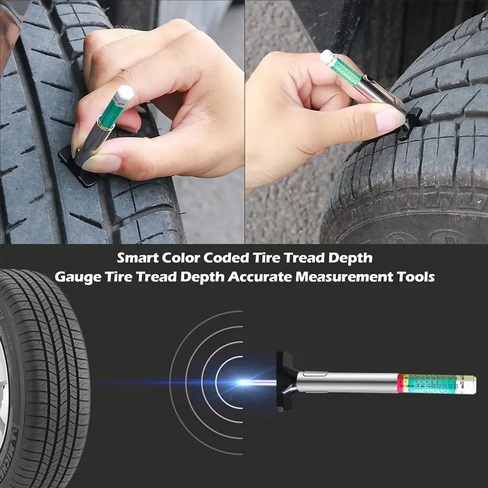 Tire Tread Depth Gauge Digital Tire Tread Gauge 3 Color Coded Tire Tread Measuring Tool for Trucks Motorcycles and Cars
Tire Tread Depth Gauge Digital Tire Tread Gauge 3 Color Coded Tire Tread Measuring Tool for Trucks Motorcycles and Cars