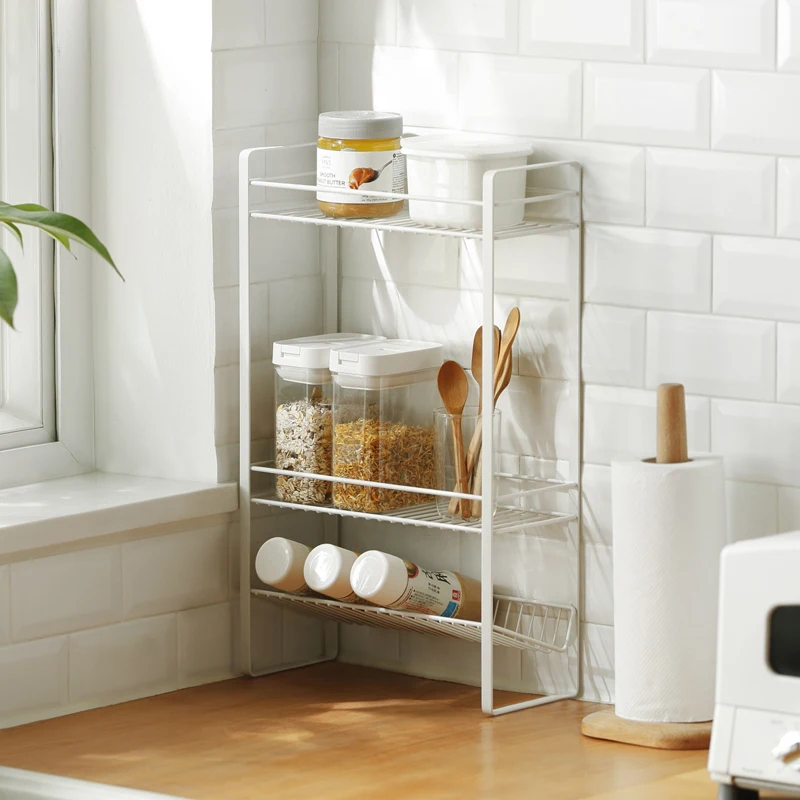 Household items three layer storage shelf white metal multi functional bottom inclined organizer
Household items three layer storage shelf white metal multi functional bottom inclined organizer