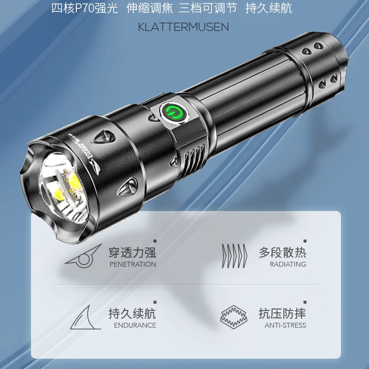 Powerful Camping Flashlight Security Rechargeable Adjustable Focus Flashlight Tourch Light Hunting Lanterna Outdoor Equipment
Powerful Camping Flashlight Security Rechargeable Adjustable Focus Flashlight Tourch Light Hunting Lanterna Outdoor Equipment