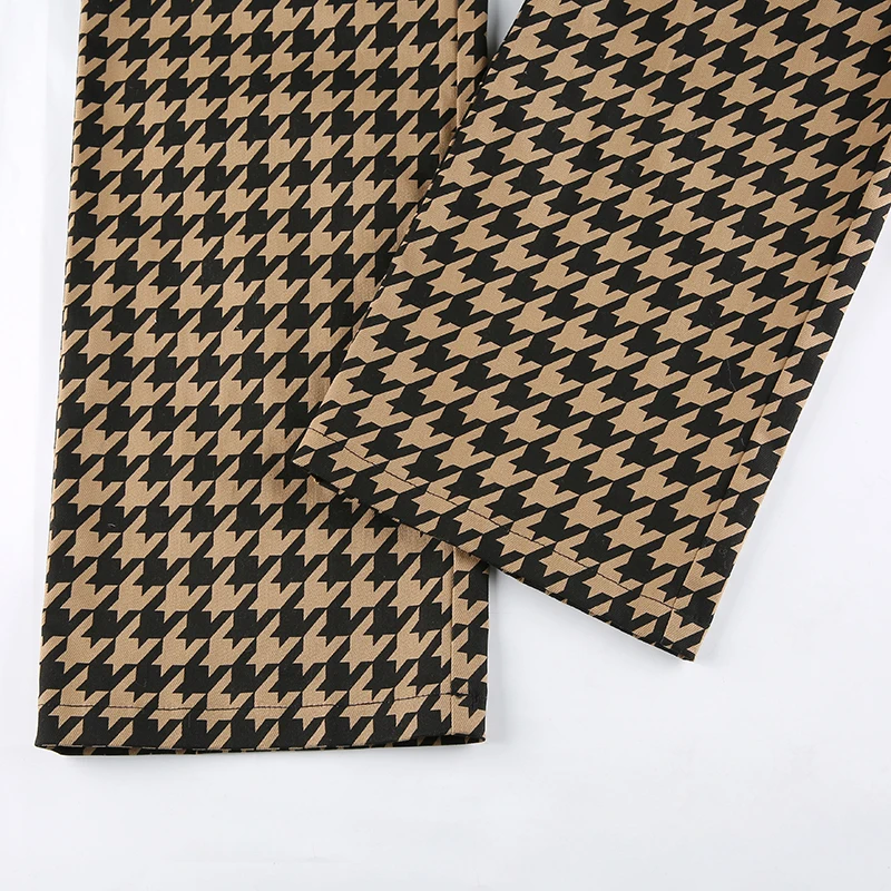 Houndstooth Plaid Print Vintage Pants Women Casual High Waisted Long Trousers Fashion Skinny Pants Capris Autumn
Houndstooth Plaid Print Vintage Pants Women Casual High Waisted Long Trousers Fashion Skinny Pants Capris Autumn
