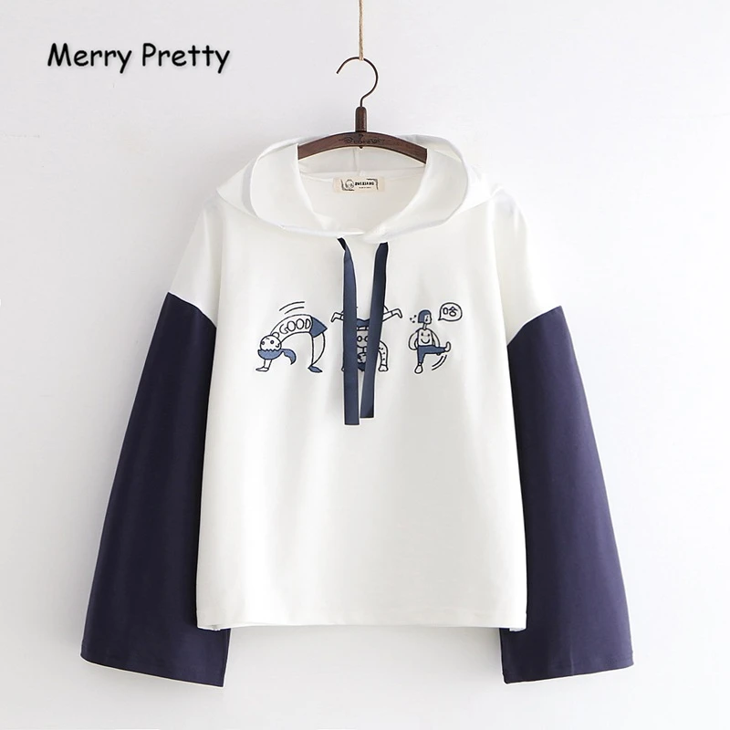 Женская толстовка с капюшоном Merry Pretty, с мультяшной вышивкой, с длинным рукавом, с кулиской, в стиле пэчворк, зима 2020
Женская толстовка с капюшоном Merry Pretty, с мультяшной вышивкой, с длинным рукавом, с кулиской, в стиле пэчворк, зима 2020