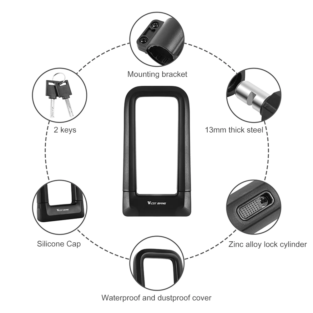 2021 Safety Motorcycle Scooter Cycling Lock Bike U Lock Safety Waterproof Bicycle Padlock with 2 Keys Anti-Theft
2021 Safety Motorcycle Scooter Cycling Lock Bike U Lock Safety Waterproof Bicycle Padlock with 2 Keys Anti-Theft