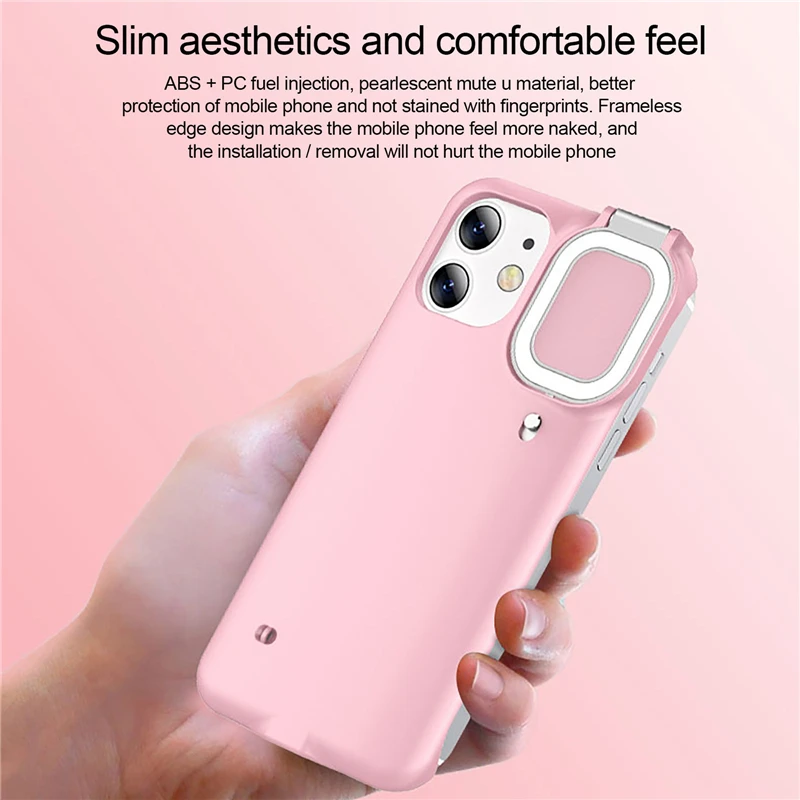 Fashion Selfie Beauty Ring Flash Phone Case For iPhone 12 11 Pro Max Cases With LED Selfie Light Portable Protective Back Cover
Fashion Selfie Beauty Ring Flash Phone Case For iPhone 12 11 Pro Max Cases With LED Selfie Light Portable Protective Back Cover