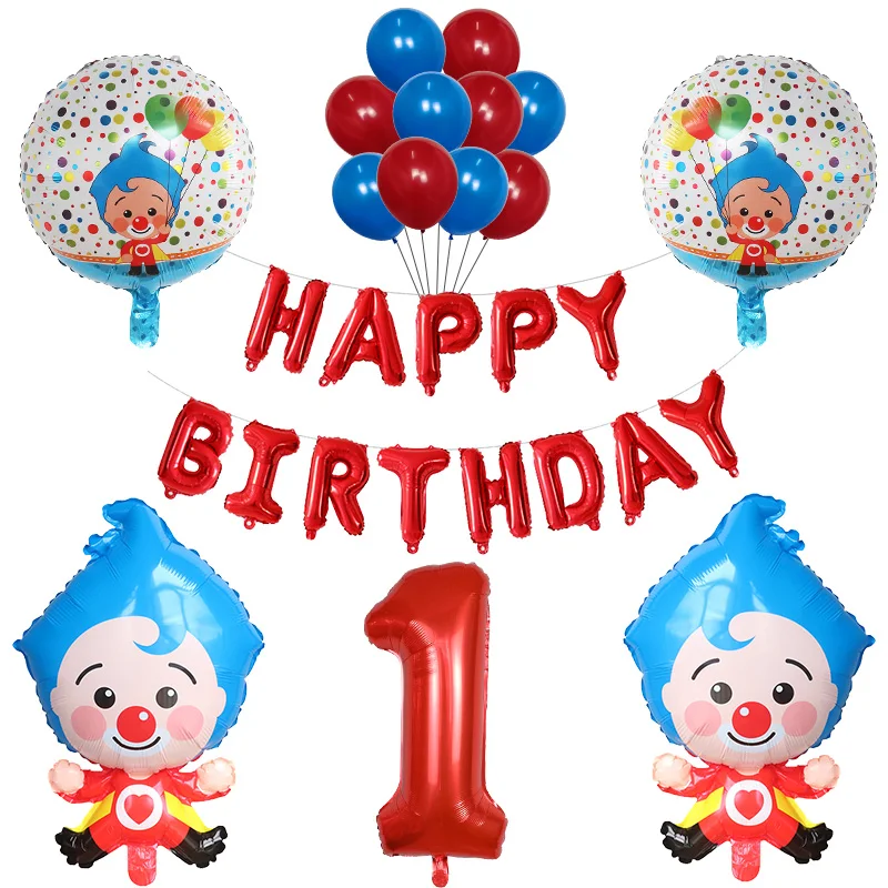 28pcs Cartoon Clown Plim Plip Foil Helium Balloons 1 2 3 4 5th Birthday Party Decoration Supplie Baby Shower Air Globos Kids Toy
28pcs Cartoon Clown Plim Plip Foil Helium Balloons 1 2 3 4 5th Birthday Party Decoration Supplie Baby Shower Air Globos Kids Toy