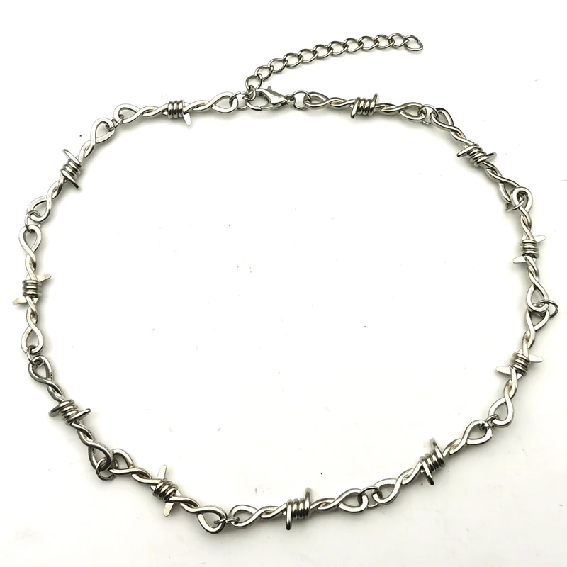 Small wire Brambles Iron Unisex Choker Necklace Women Hip-hop Gothic Punk Style Barbed Wire Little thorns Chain Choker Gifts
Small wire Brambles Iron Unisex Choker Necklace Women Hip-hop Gothic Punk Style Barbed Wire Little thorns Chain Choker Gifts