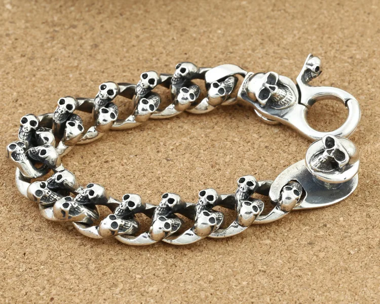 Wholesale S925 Sterling Silver Personalized Jewelry Retro Thai Silver Rough Ore Punk Skull Domineering men's Bracelet
Wholesale S925 Sterling Silver Personalized Jewelry Retro Thai Silver Rough Ore Punk Skull Domineering men's Bracelet