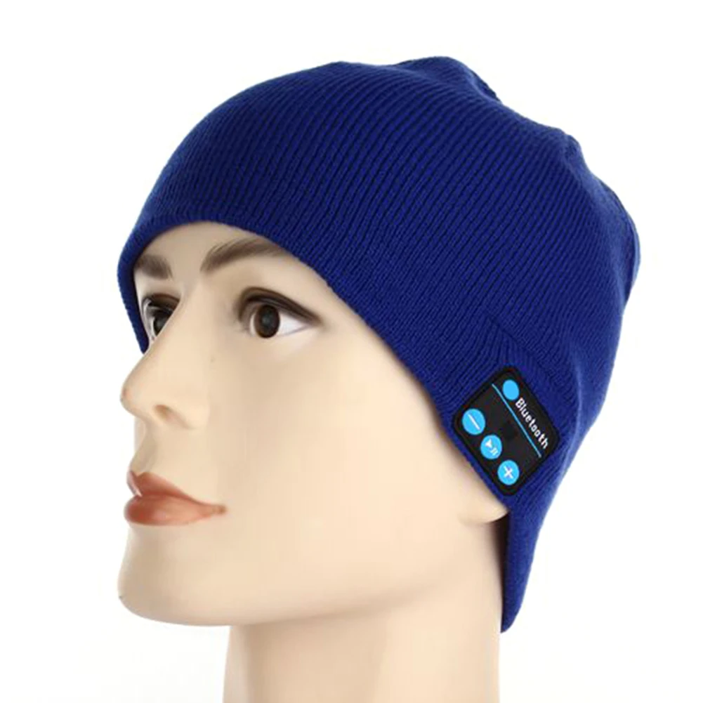 Теплая вязаная шапочка-бини зимняя Bluetooth-гарнитура с зарядкой от USB | Аксессуары