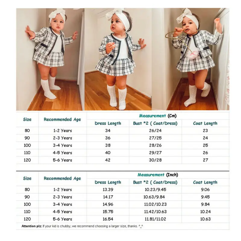 Fashion 1-6Y Baby Girls Clothes Sets Birthday Long Sleeve Plaid Coat Tops+Dress 2Pcs Party Warm Outfit
Fashion 1-6Y Baby Girls Clothes Sets Birthday Long Sleeve Plaid Coat Tops+Dress 2Pcs Party Warm Outfit
