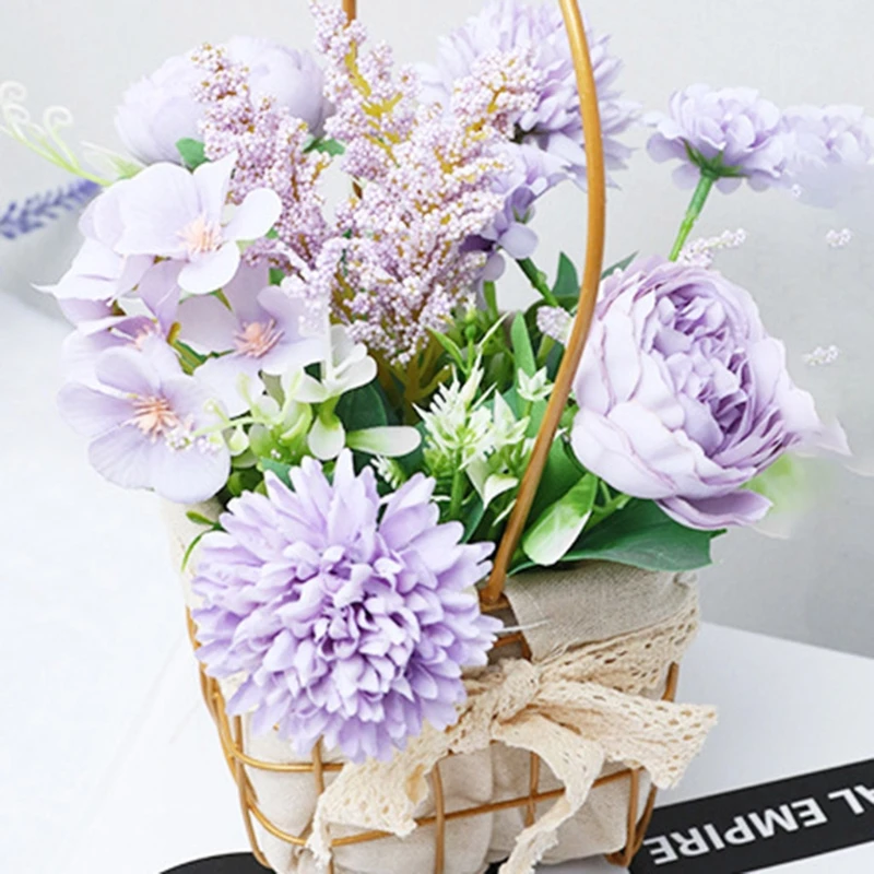 Wrought Iron Artificial Flower Basket Simulation Fake Flower Plant Wedding Home Decoration
Wrought Iron Artificial Flower Basket Simulation Fake Flower Plant Wedding Home Decoration
