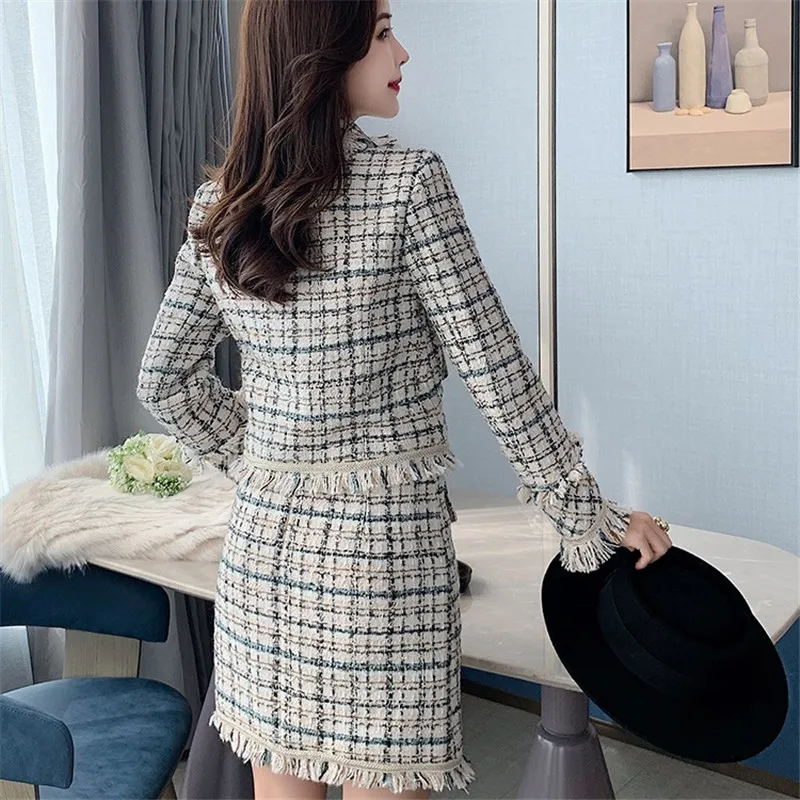 CBAFU Double Breasted Plaid Cropped Jackets Tassel Mini Pencil Skirts Set Office Lady Autumn Tracksuit Elegant 2 Piece Sets F769
CBAFU Double Breasted Plaid Cropped Jackets Tassel Mini Pencil Skirts Set Office Lady Autumn Tracksuit Elegant 2 Piece Sets F769