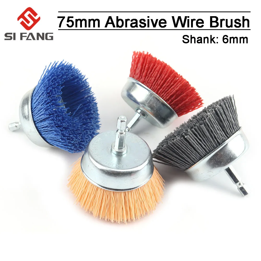 75MM Nylon Cup Brush Abrasive Wire Wheel Brush For Drill Rotary Tool Wood Polishing Deburring 6mm Shank With 80-240Grit
75MM Nylon Cup Brush Abrasive Wire Wheel Brush For Drill Rotary Tool Wood Polishing Deburring 6mm Shank With 80-240Grit