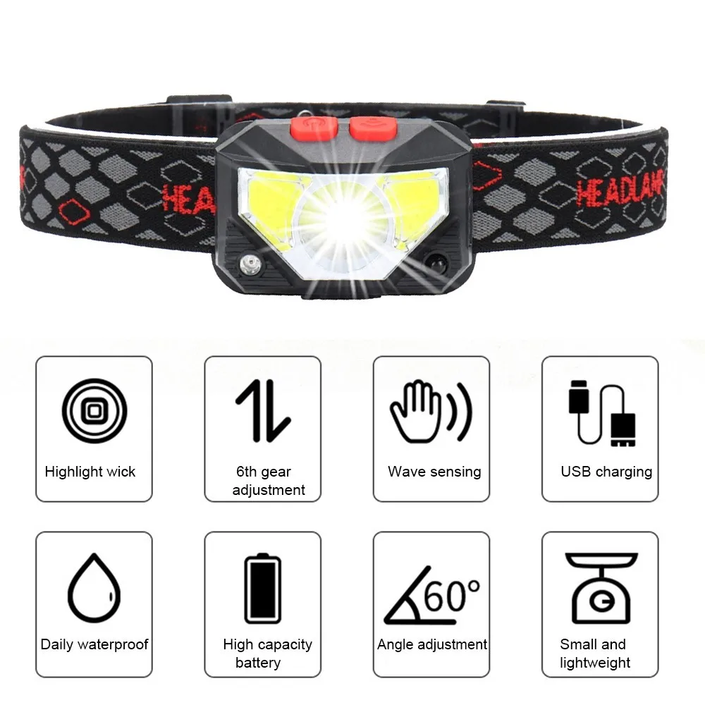 80000LM LED Head Lamp USB Rechargeable COB Motion Sensor Headlight Waterproof Flashlight For Outdoor Fishing Camping Night Light
80000LM LED Head Lamp USB Rechargeable COB Motion Sensor Headlight Waterproof Flashlight For Outdoor Fishing Camping Night Light